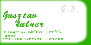gusztav mulner business card